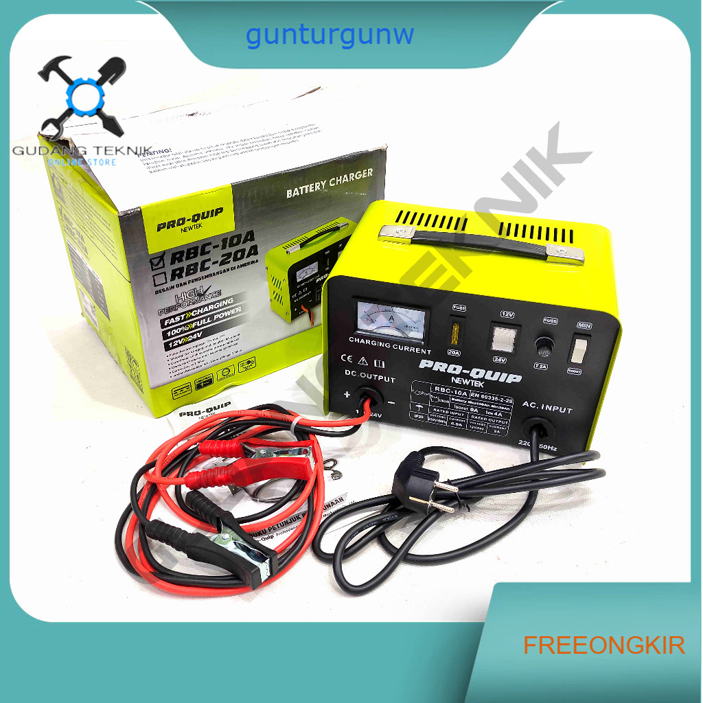 Charger Aki Motor Mobil 10A 20A RBC10A RBC20A  PROQUIP / Ces Cas Baterai Battery Accu 10 20 Ampere P