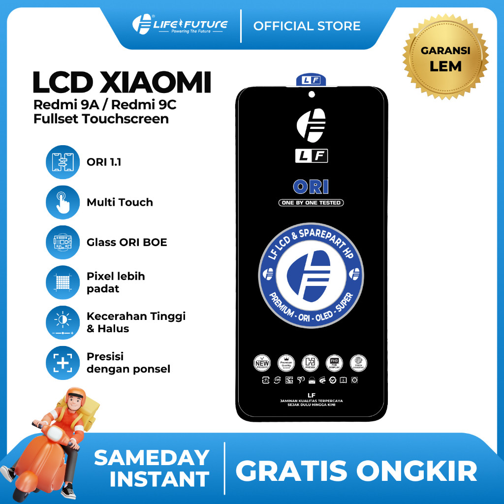 LCD LF - LCD Xiaomi Redmi 9A / Redmi 9C Fullset Touchscreen GROSIR MURAH