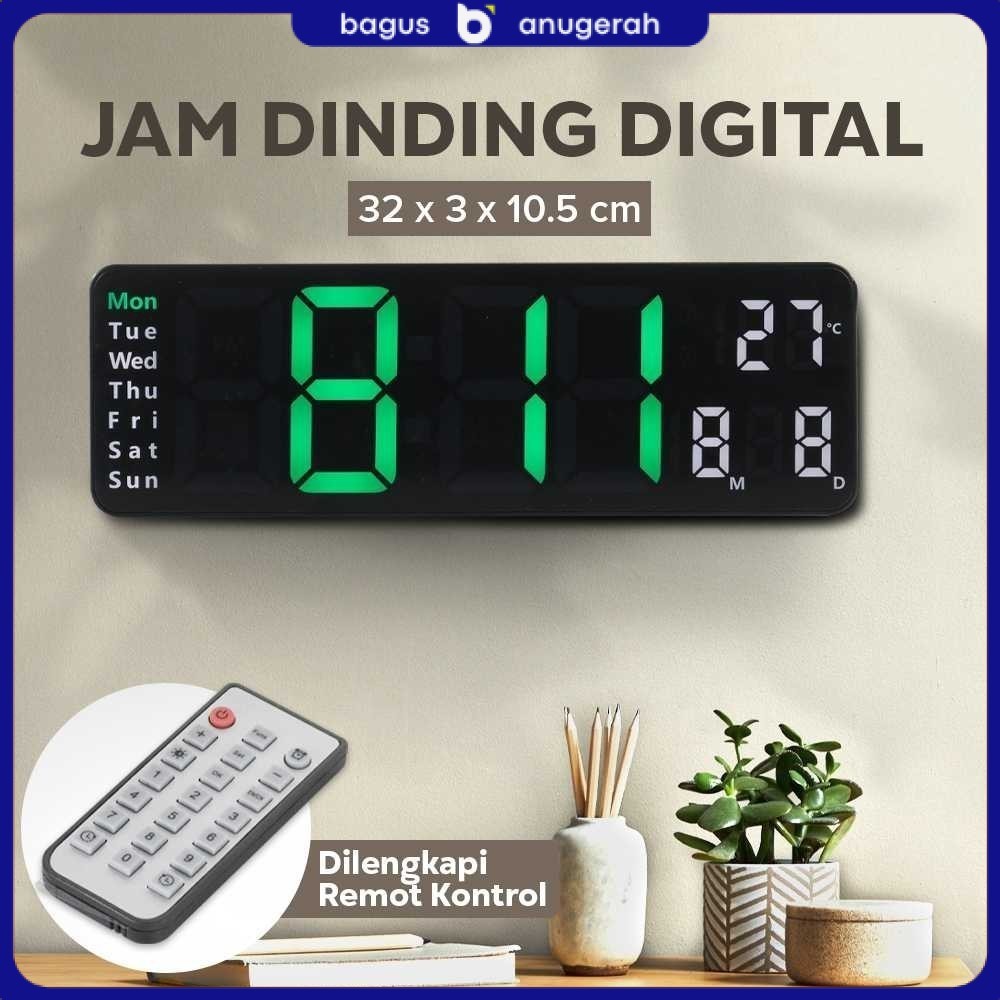 Jam Dinding Digital Minimalis Multifungsi with Remote -  6629