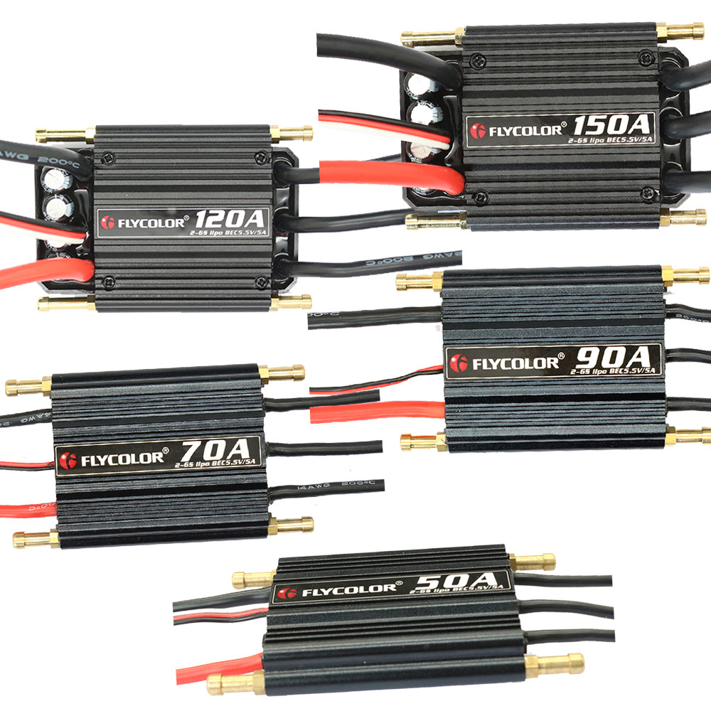 Flycolor Brushless  50A 70A 90A 120A 150A ESC Speed controller 2-6S Lipo BEC 5.5V/5A controller for 