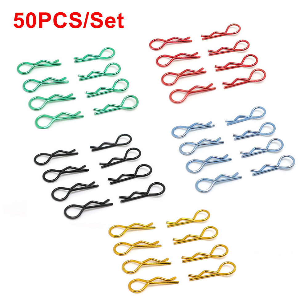 50PCS RC Car Metal Body Shell Clips P R Shape P For TRX TRX4 1/10 Model Car Multicolor RC Rock Crawl