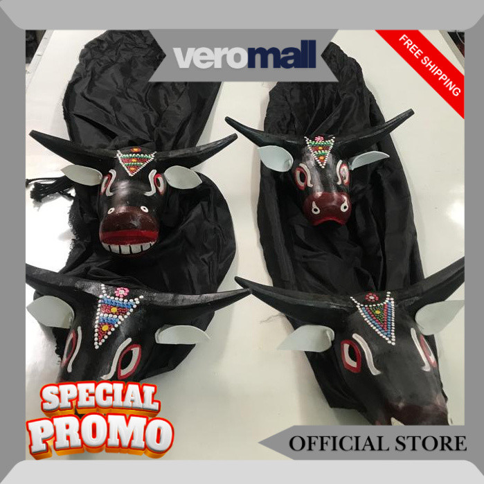 Barongan Bantengan Bahan Kayu Premium/ Banteng kayu/ banteng anak/ bantengan murah [ UKURAN KECIL ] 