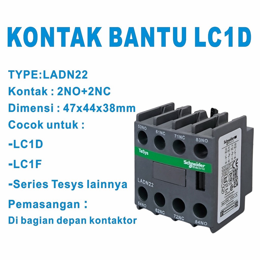 KONTAK BANTU KONTAKTOR LADN22 ( 2NO+2NC )