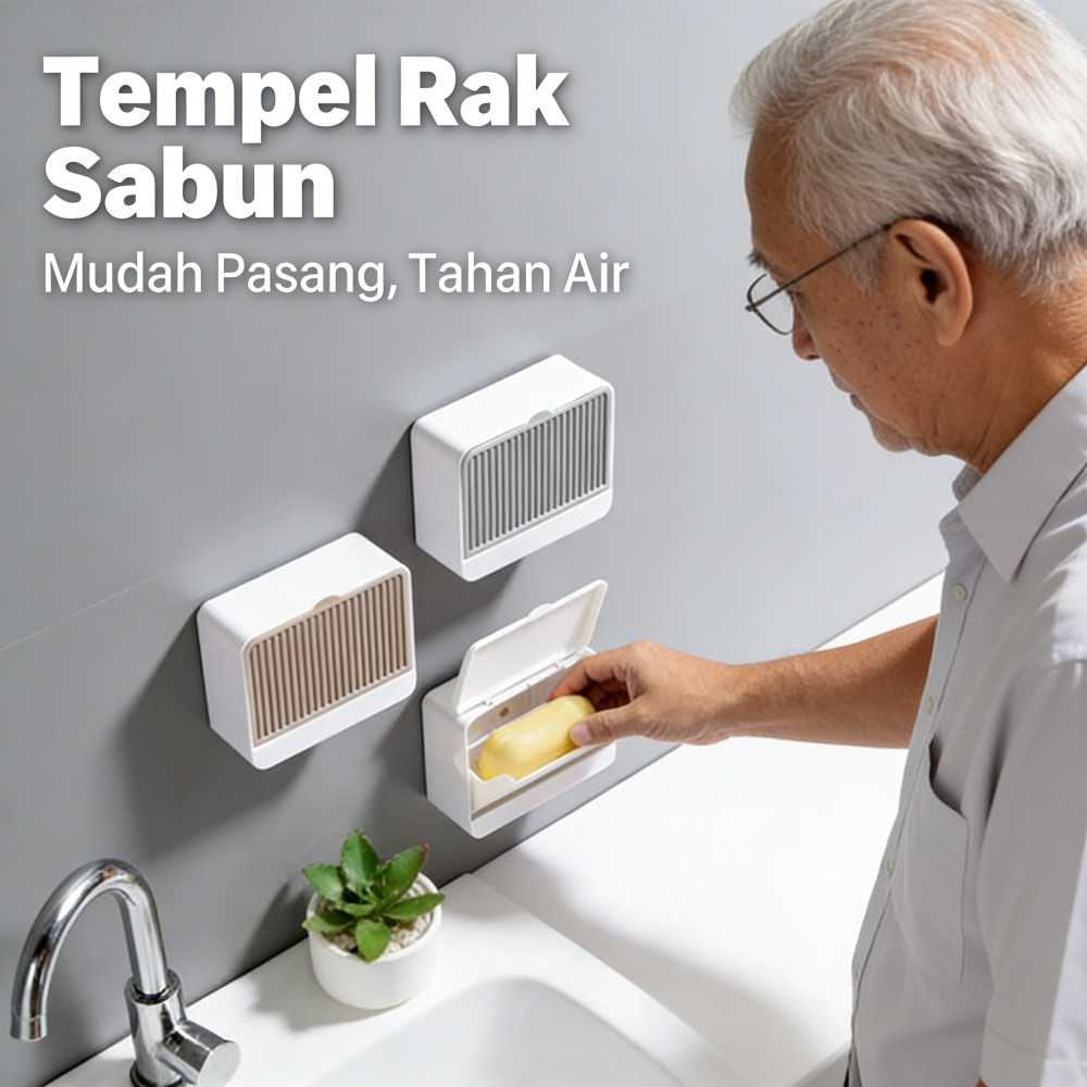 Rak Sabun Tempel Gantung Tempat Mandi Plastik Rak Tempel Dinding