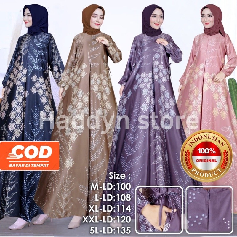 Gamis silk Premium |Gamis Motif Wanita Terbaru |Gamis Silk Premium |Gamis Motif Padi | BD5