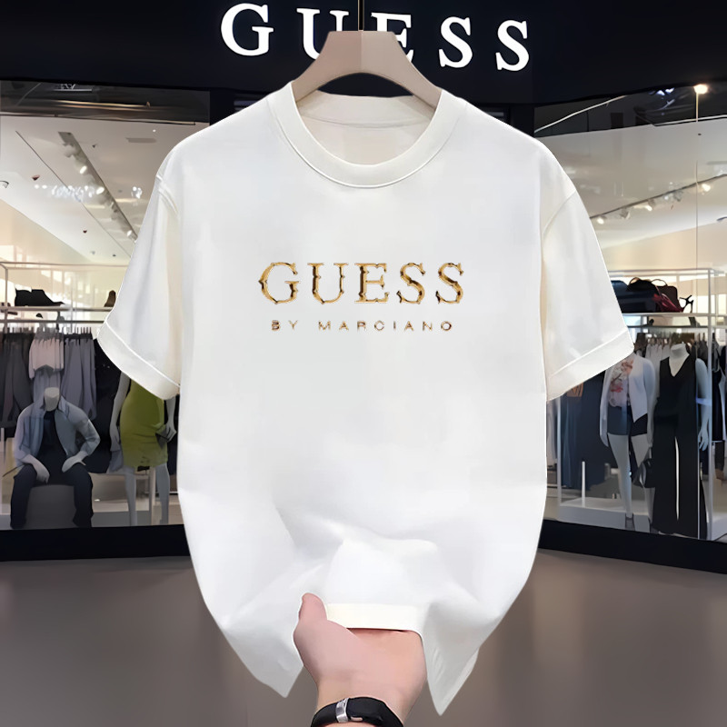 COD 100% Cotton GUESS Kaos Pria Wanita Original Style | T-Shirt Cotton Combed Adem | Logo GUESS Casu