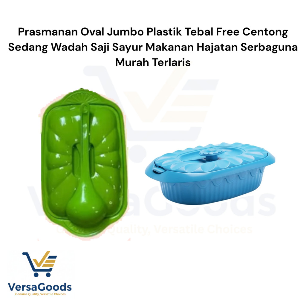 Prasmanan Oval Jumbo Plastik Tebal Free Centong Sedang Wadah Saji Sayur Makanan Hajatan Serbaguna Mu