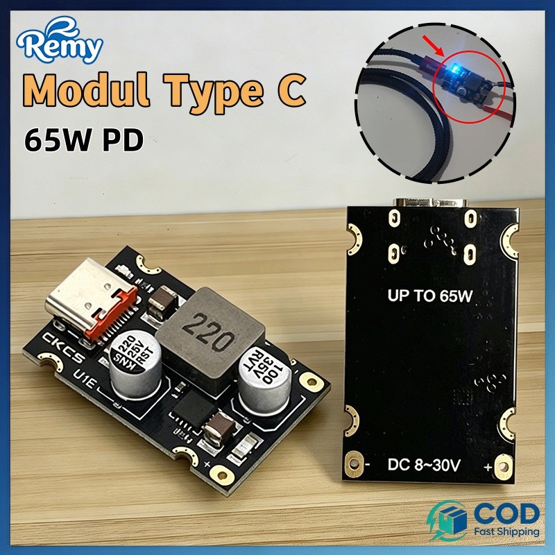 Modul Step Down 65W PD Type C Input DC 12-30V Output Fast Charge untuk HP Super Charge PPS Quick Cha