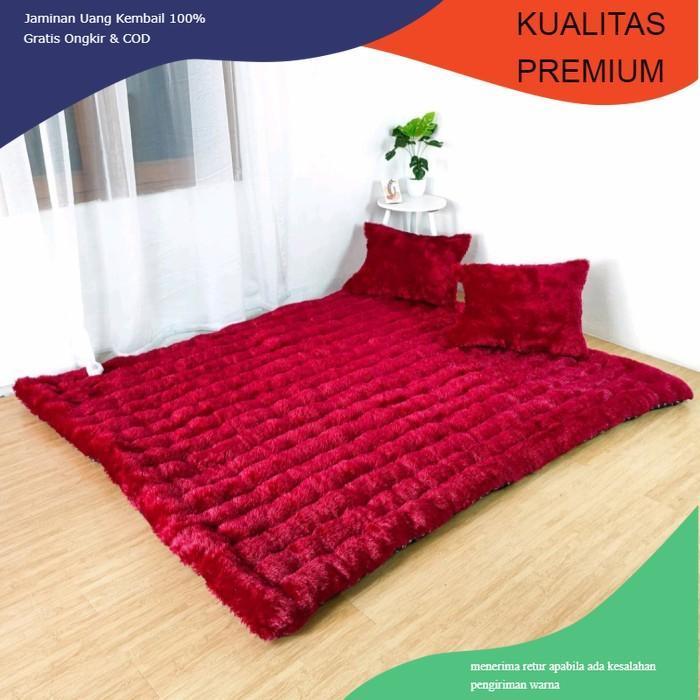 HARGA PROMO!!!! kasur lantai gender / kasur lantai bulu (BACA DESKRIPSI)/ kasur lantai - Merah Banta