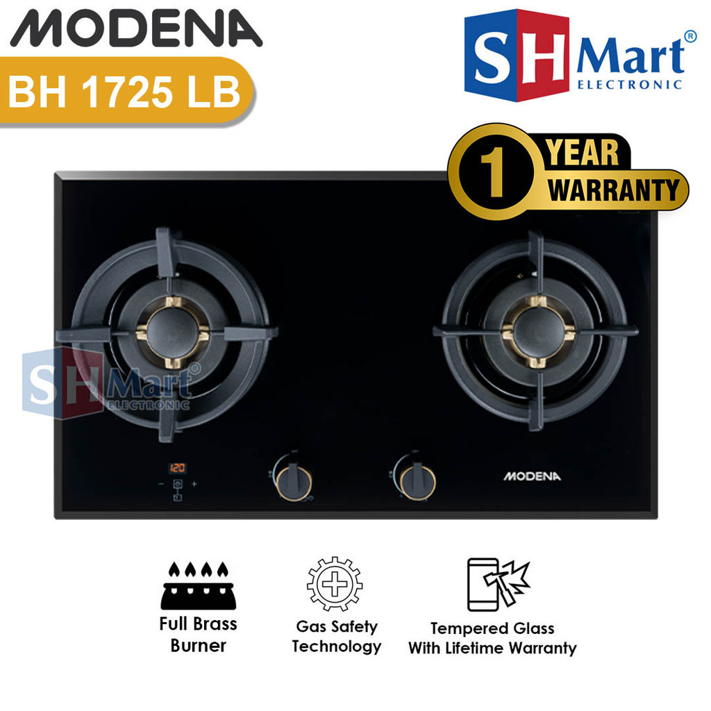 Modena Kompor Tanam 2 Tungku BH1725LB Full Kuningan Garansi Resmi (MEDAN)