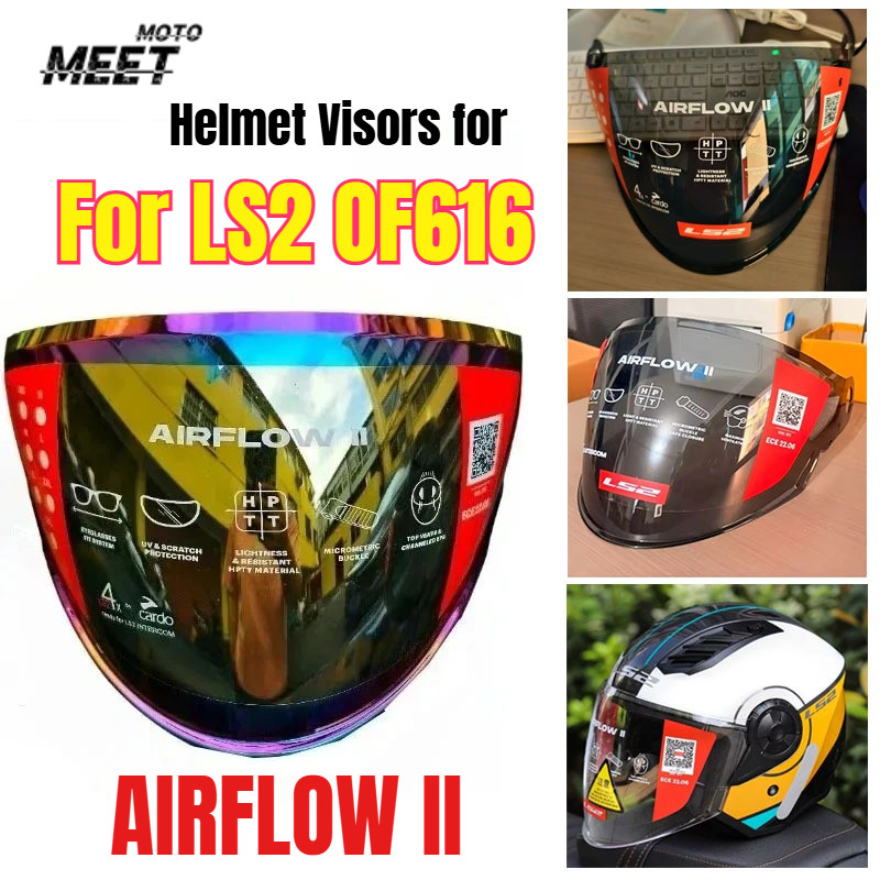 Hot for LS2 AIRFLOW II Half Helmet Silver Visors,for LS2 OF616 Helmet Lens, Open Face Motobike Helme