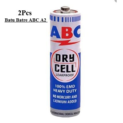 2Pcs Batu Baterai Batre Battery ABC Kecil AA A2 Jam dinding mainan Original