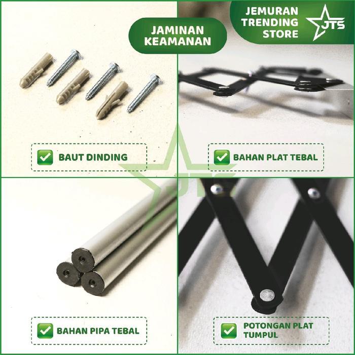 Promo JEMURAN DINDING EKONOMIS Besi Tahan Karat - pink, 1,2meter, 1 cantolan hanger