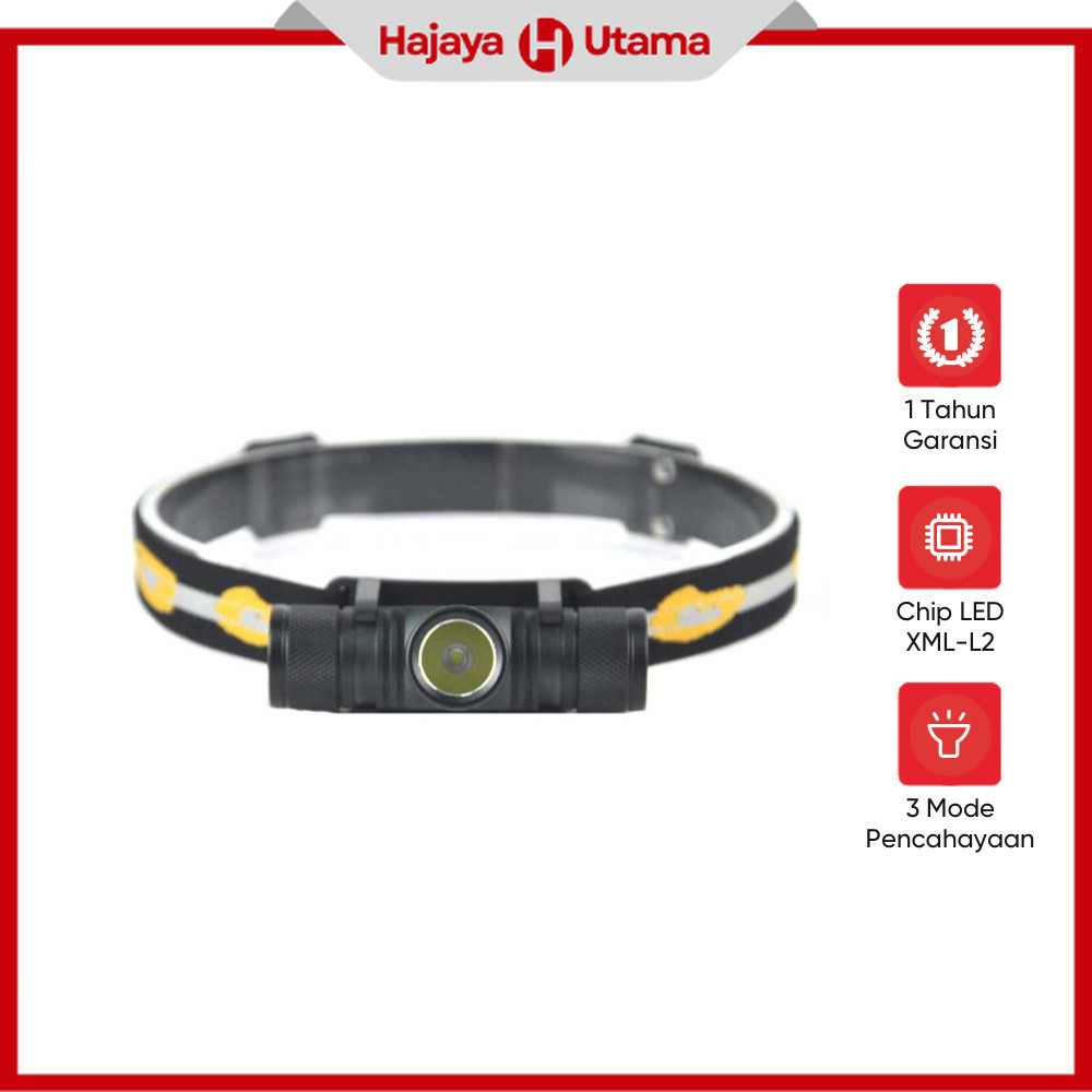 TAFFLED Senter Kepala Headlamp Headlight LED XML-L2 800 Lumens - D10-GCU2