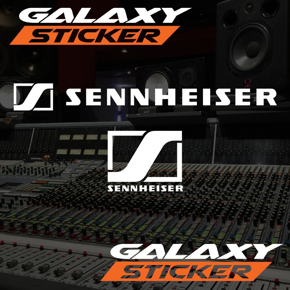 cutting sticker hardcase box sound system sennheiser.stiker audio alat musik speaker logo senheiser