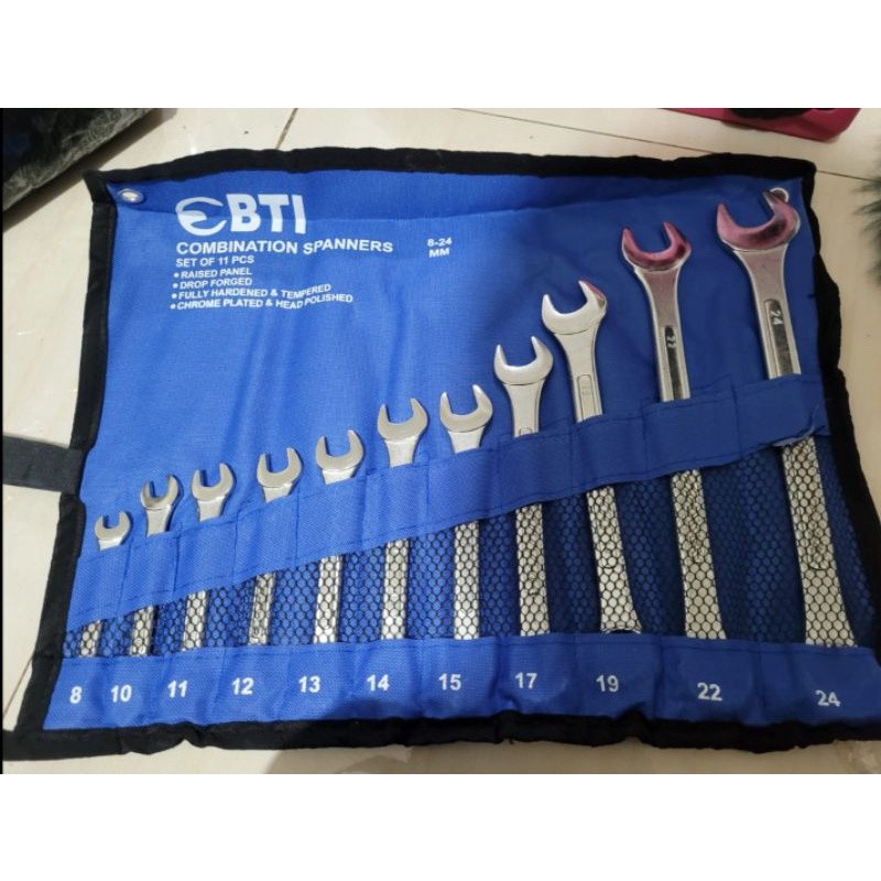 Kunci ring pas set 11 pcs fukuda atau BTI kualitas sama kunci shock kunci pas kunci ring