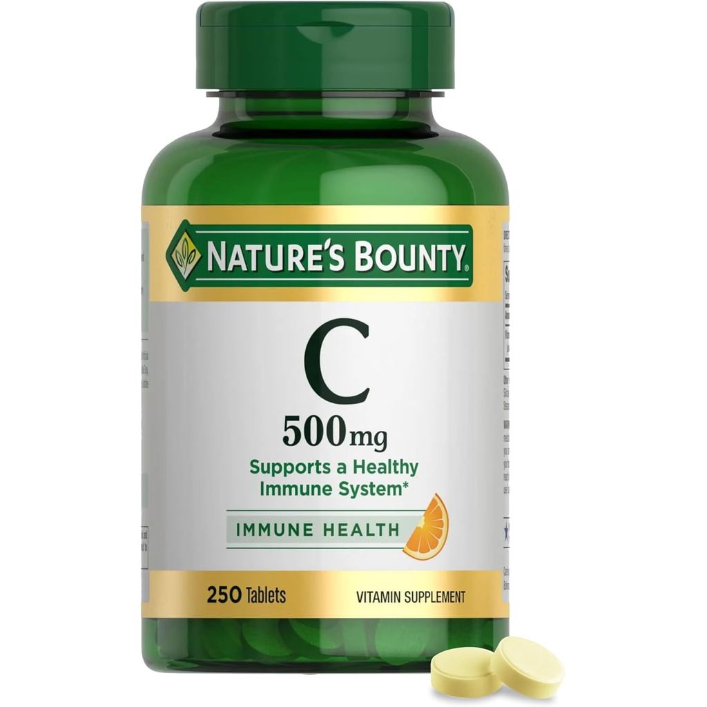 Nature'sBountyVitaminC500mg,SupportsaHealthyImmuneSystem,DailyVitaminSupplement,250VegetarianTablets