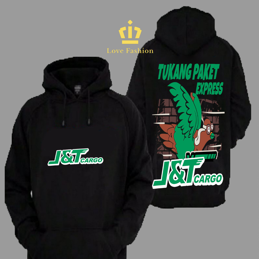 Sweater Hoodie Distro Tukang Paket Express J&T Cargo JNT Kepak Sayap Premium Terbaru