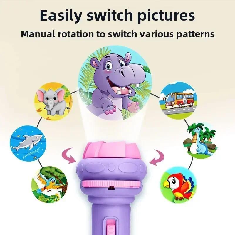 Flashlight Projector Torch Lamp Toys Cute Cartoon Creativity Toys Torch Lamp Flashlight Projector To