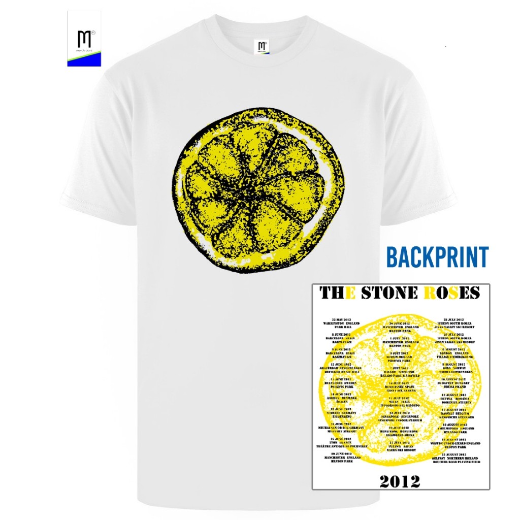 Kaos Band Musik Built Up The Stone Roses Tour 2012 Putih