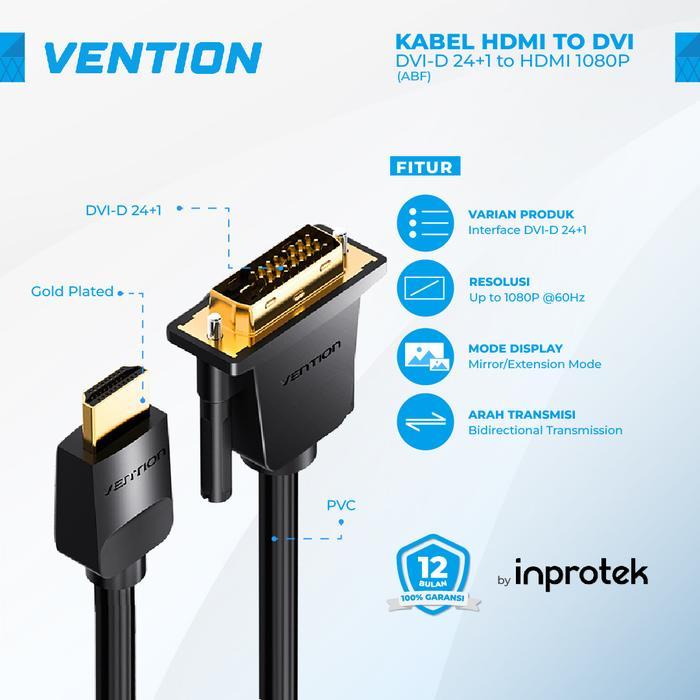 Vention Kabel Converter HDMI Male to DVI Male - 15 Meter