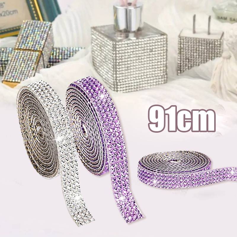 91cm Rhinestone Sticker Bling Bling Sticker Kristal Berlian Crystal Sticker Diamond Sticker Untuk De