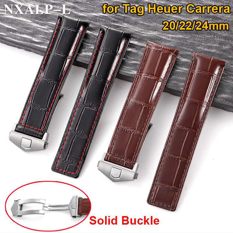 Cowhide Wat Strap 20mm 22mm 24mm Genuine Leather Watband for Tag Heuer Carrera Monaco F1 Wat Band Me