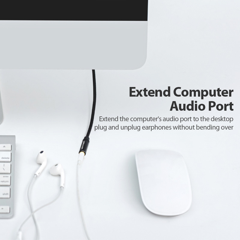 Vention Jack 3.5 Aux Extension Cable for Car Laptop Mini PC TV Xiaomi Huawei Stereo 3.5 mm Jack Head