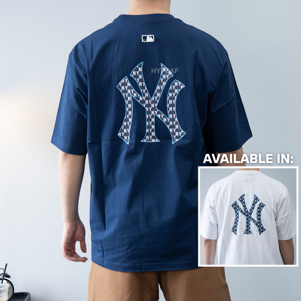 MLB NY New York Yankees Embroidered Back Monogram Tshirt Tee Baju Kaos Original