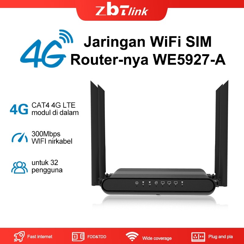 ZBT 4g router dengan slot kartu sim Tanpa Hadapan Hotspot 4G LTE Modem Router WIFI 300 MBPS SPEED
