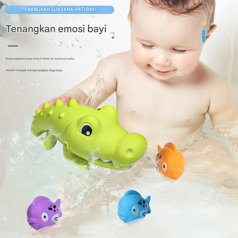 Permainan Buaya Besar Makan Ikan Kecil/Mainan Air Mandi Anak/Kreatif Edukatif Novelty