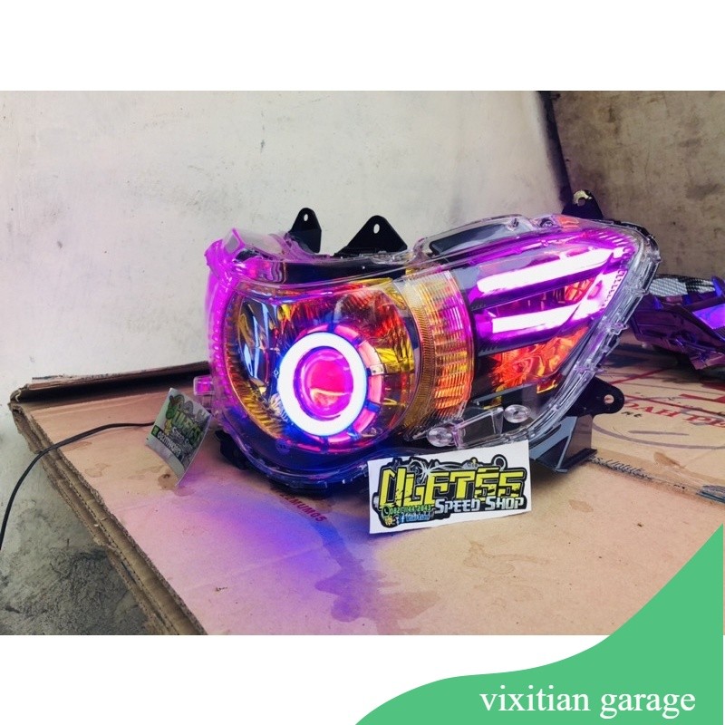 reflektor lampu depan soul gt 115 / xeon gt 125 custom alis plus projie highlow pnp.