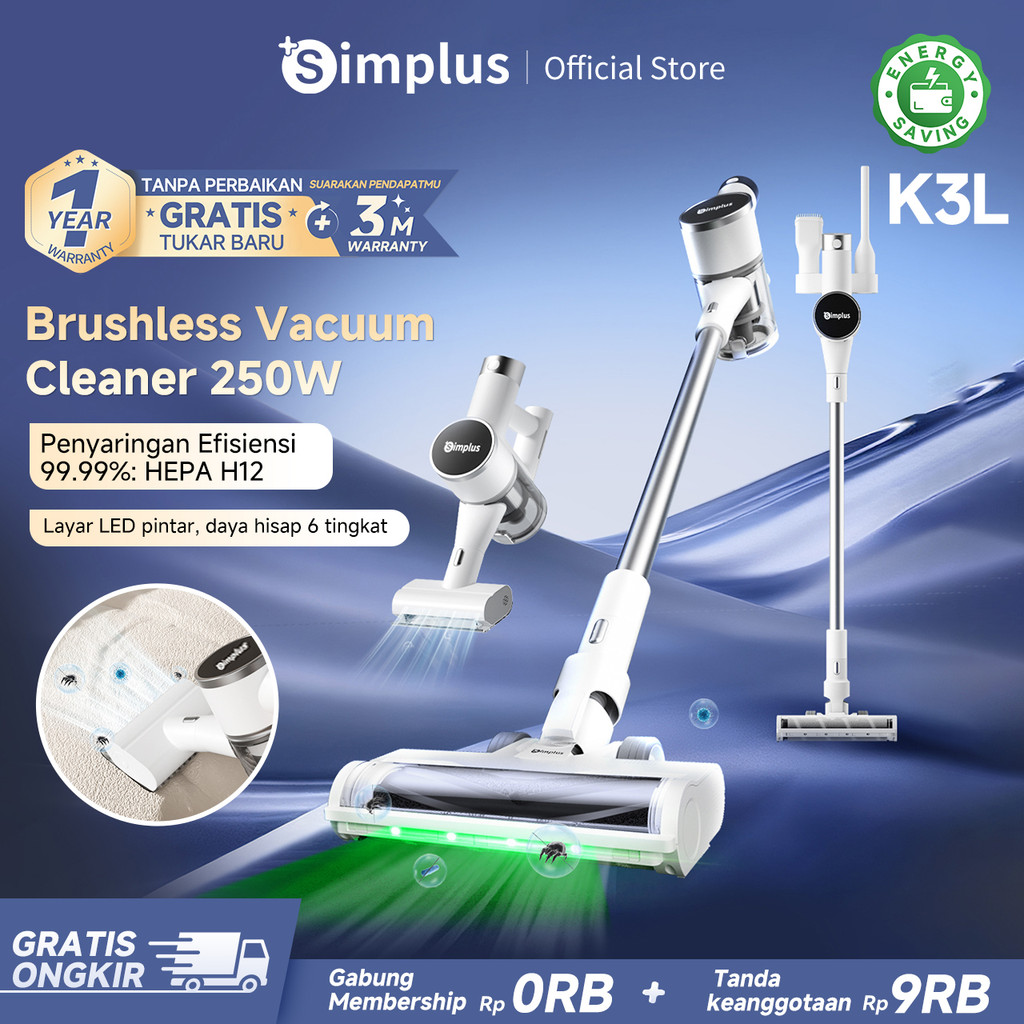 Simplus Vacuum Cleaner Cordless Handled Vacuum Vakum Penghisap Debu Penyedot Debu Rumah Tangga Tanpa
