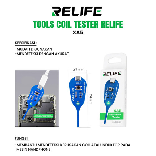 COIL TESTER RELIFE XA5 – ALAT DETEKSI COIL / INDUKTOR MOTHERBOARD HP