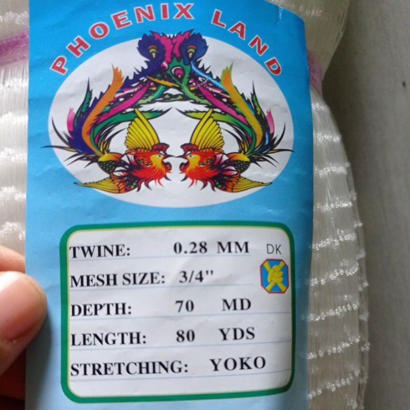 Jaring ikan bahan jala 0.28 3/4 inchi 70md/80yds yoko jaring ikan kecil piukat ikan jaring ikan sena