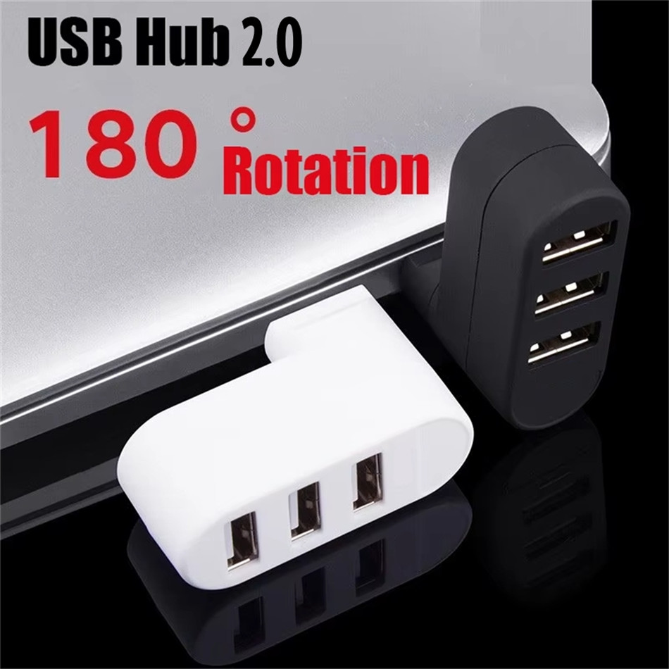 WvvMvv Mini 180° Rotatable 3 Ports Multi USB 3.0 2.0 Hub High Speed Data Transfer U sk Splitter Adap