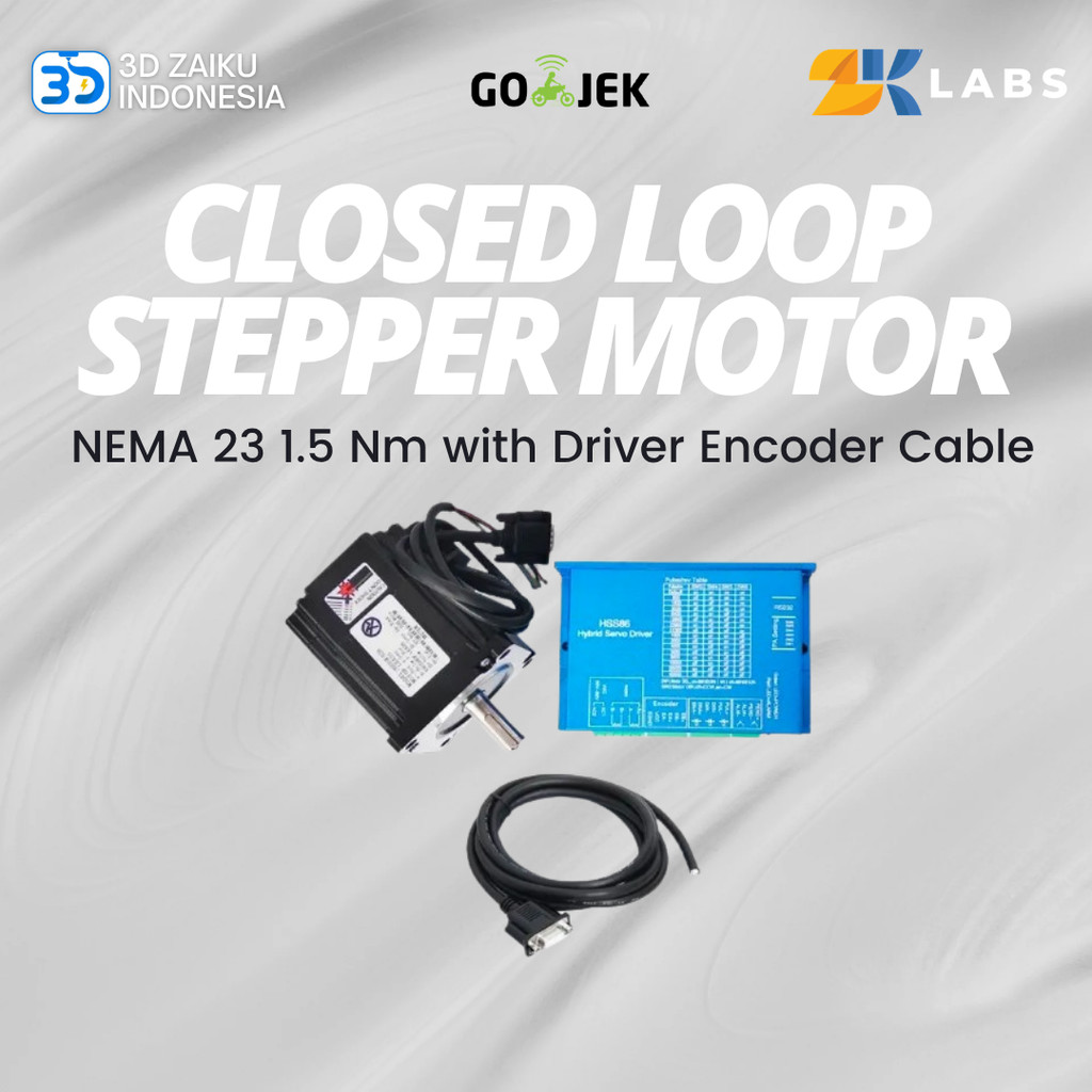 Closed Loop Stepper Motor NEMA 23 1.5 Nm with Driver Encoder Cable