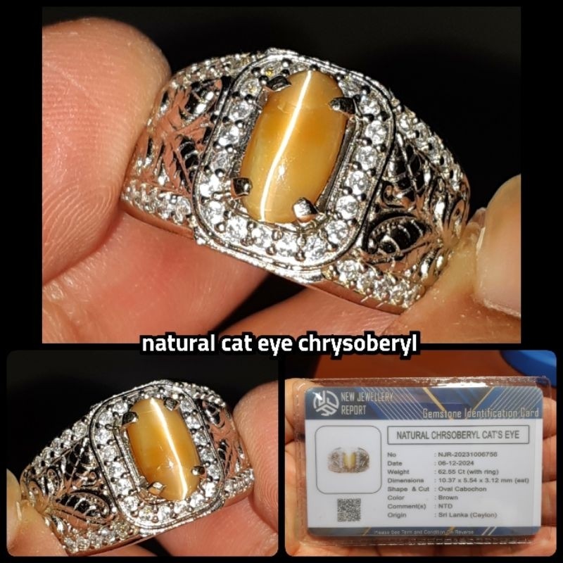 natural batu mulia cat eye chrysoberyl ( asli srilanka )