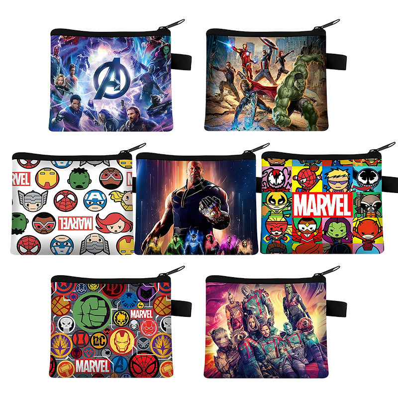 Disney Marvel Heroes Wallet for Movie Cartoon Printed Kids Coin Purse Bank Card Portable Office Stor