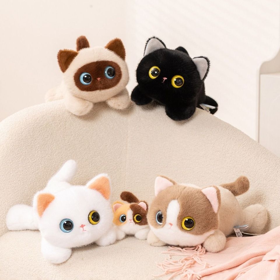 Cute Big Eyes Cat Plush Toy Soft Realistic Texture Simulation Cat Plush Doll Lovely 20/40cm Siamese 