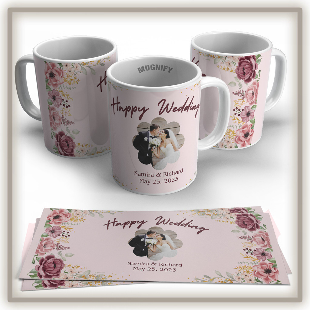 Souvenir Pernikahan Gelas Mug Custom Satuan Pernikahan | Gelas Mug Kado Hadiah Pernikahan