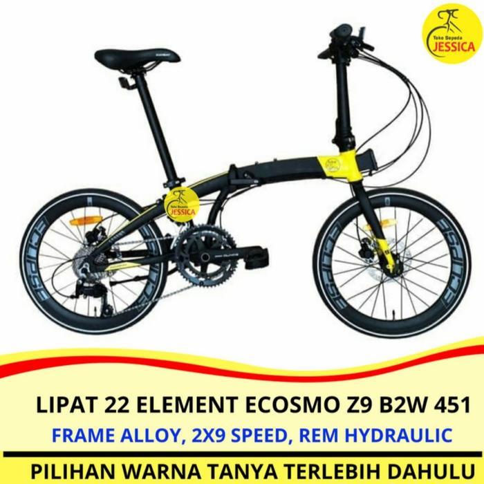Sepeda Lipat 20 Element Ecosmo Z9 Hydraulic Disc Brake Murah - Bike To Work, Tidak Dirakit