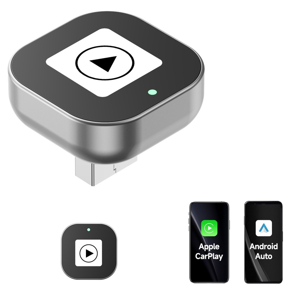 Wireless CarPlay & Android Auto Adapter –Wired to Wireless Plug & Play Auto Reconnect Compatible wit