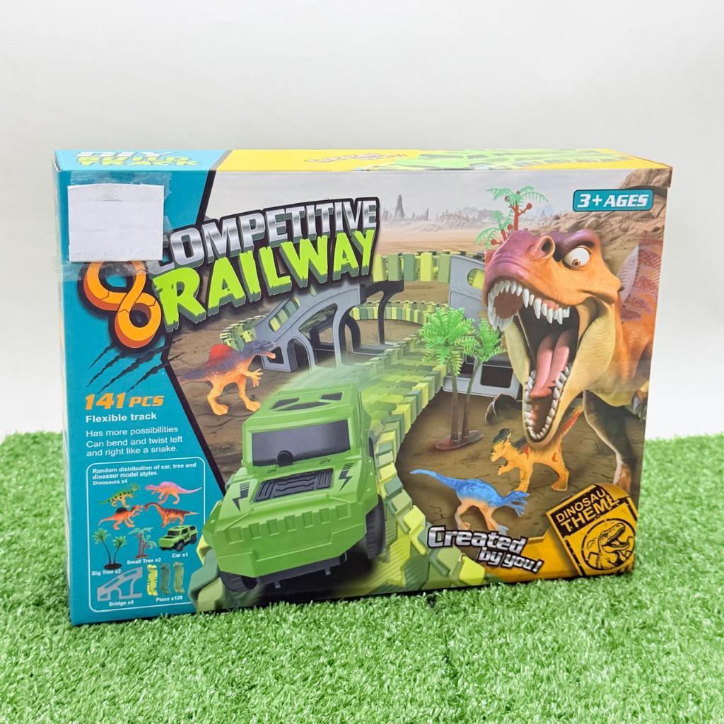 TERUS JAYA TOYS Mainan Dino Track - Lintasan Mobil Dinosaurus - Mainan Mobil Mobilan Dino - Truk Kon