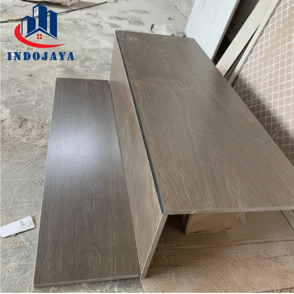 Granite Tangga Motif Kayu 30x80 Anti Slip Natural Custom Ukuran Granit Keramik Tile