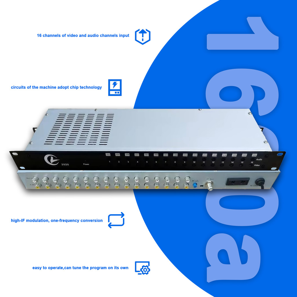 16channel analog modulator CVBS to RF rao frequency hotel CATV frontend system equipment  auo and vi