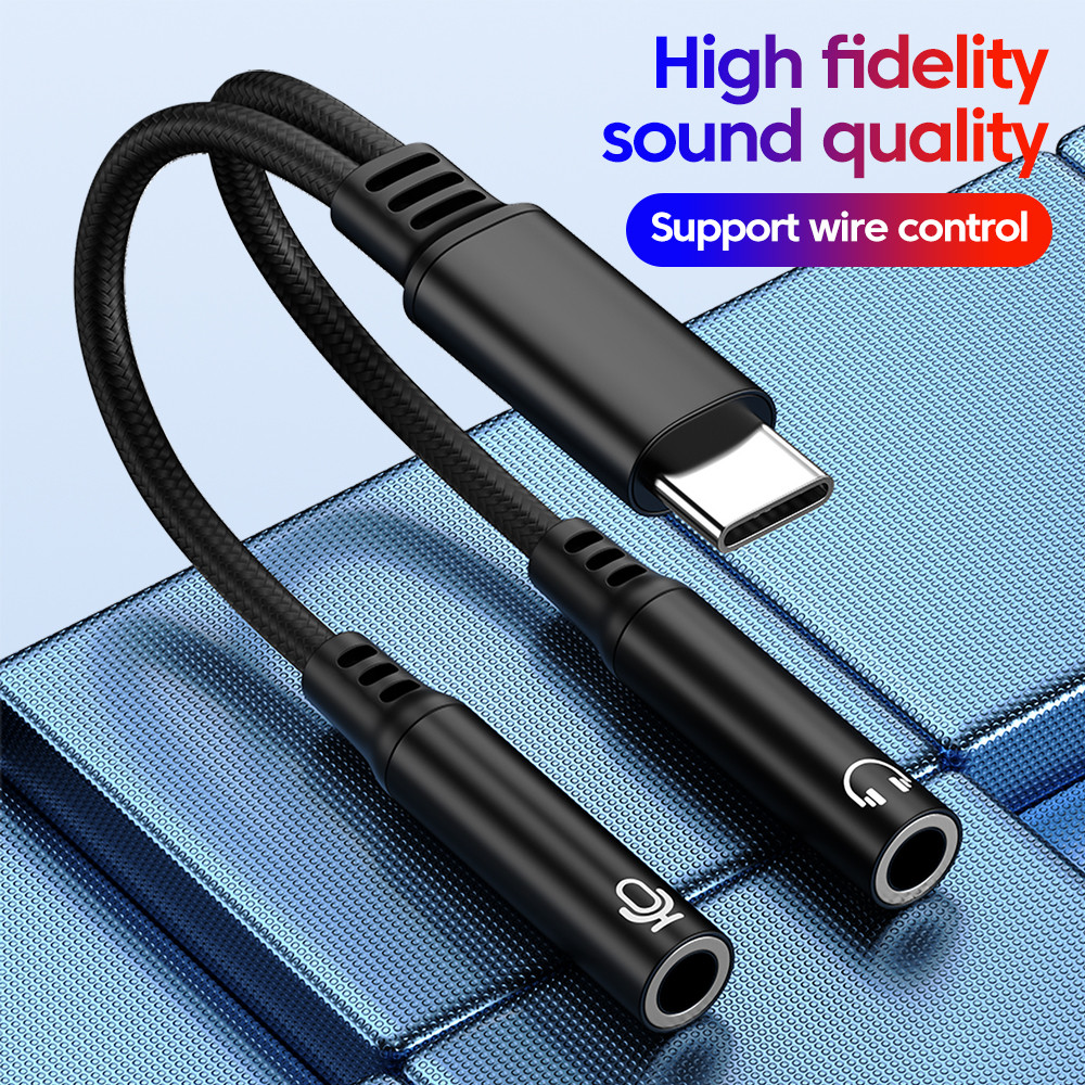 TypeC to Dual 35mm Jack Auo Adapter DAC Decong TypeC Headphones Connector For iPhone 171615 Samsung 