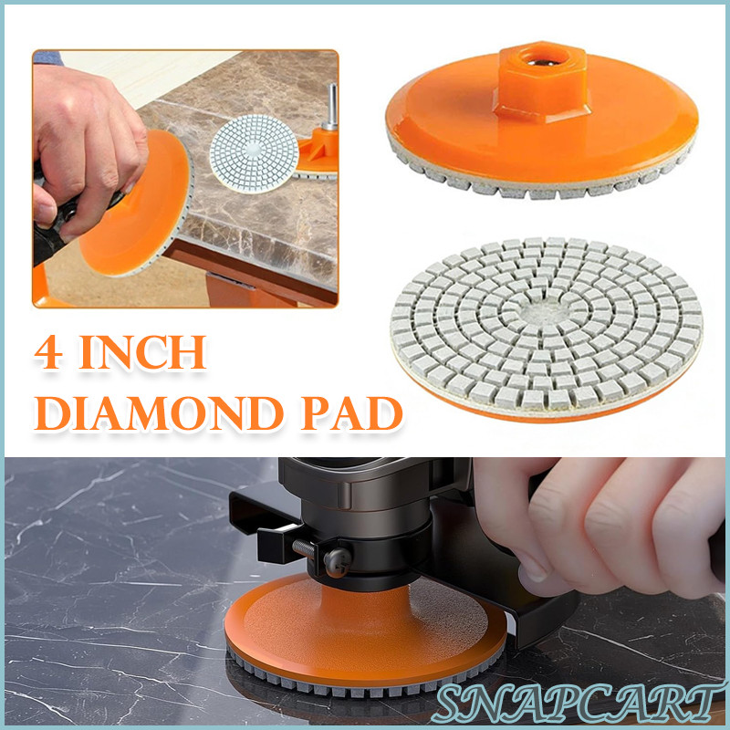 Diamond Pad Mata Poles Granit Marmer Stone /Diamond Polishing Pad 4 Inch Poles Marmer Granit Batu Am