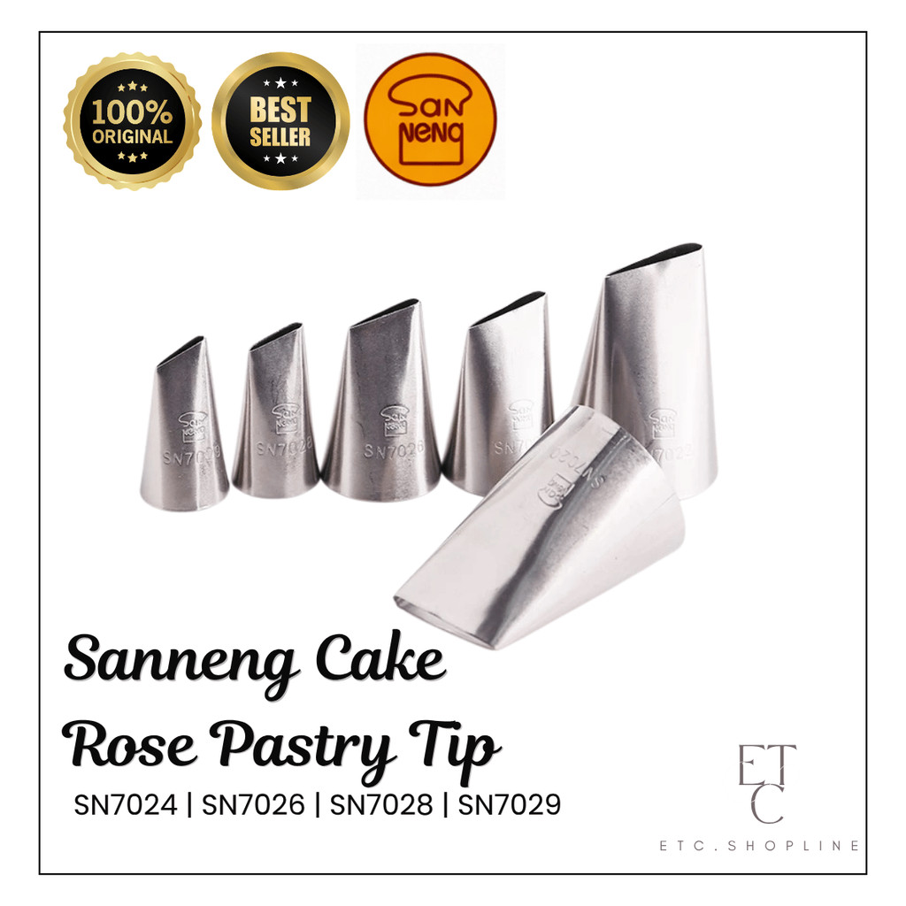 Sanneng Pastry Tip Rose | Nozzle Hias Kue Stainless [SN7024 SN7026 SN7028 SN7029]