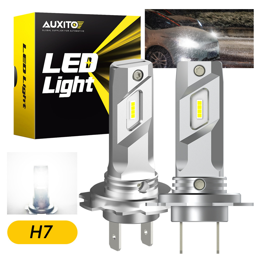 AUXITO E4 Kit Xenon H7 LED Spotlight Fanless Low Beam Headlight 6500K 12V For Peugeot Renault Hyunda